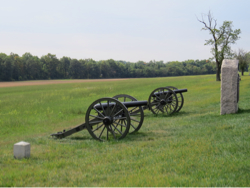Kanonnen op het slagveld bij Gettysburg