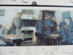 Ondertekening van de vrede door de generaals Lee en Grant